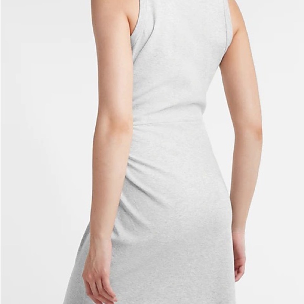 NWT express tank dress sleeveless crystal brooch detail Large petite grey - Picture 6 of 16